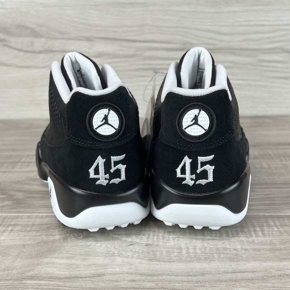 Nike Air Jordan 9 Low G Golf Cleat NGR Barons Mens Sz 8.5 Black White FN6930-001 - Picture 4 of 10